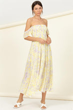 Load image into Gallery viewer, Pastel Florals Smocked Midi Dress
