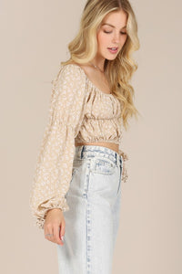 Square neck floral crop top