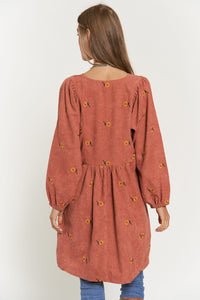 Corduroy Fabric | Mini Dress