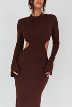 Load image into Gallery viewer, Long Sleeves with flared Cuffs Knit Maxi Dress
