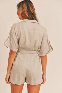 Linen | Button up romper