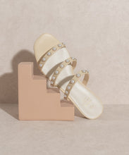 Load image into Gallery viewer, Valerie | Pearl Flat Sandals
