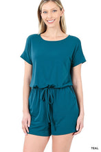 Load image into Gallery viewer, ROMPER WITH ELASTIC WAIST &amp; BACK KEYHOLE OPENING

