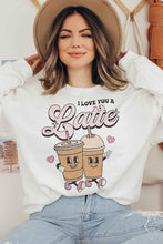 Load image into Gallery viewer, LOVE YOU A LATTE GRAPHIC SWEATSHIRT

