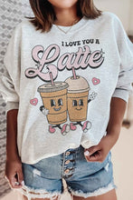 Load image into Gallery viewer, LOVE YOU A LATTE GRAPHIC SWEATSHIRT
