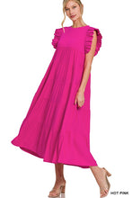 Load image into Gallery viewer, RUFFLED CAP SLEEVE BABYDOLL TIERED MAXI DRESS
