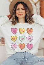 Load image into Gallery viewer, YOUTH SIZE VALENTINE CANDY GRAPHIC SWEATSHIRT
