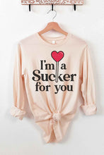 Load image into Gallery viewer, SUCKER FOR LOVE VALENTINE LONG SLEEVE TEE
