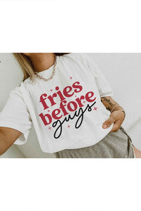 FRIES BEFORE GUYS GRAPHIC PLUS SIZE TEE