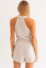 Load image into Gallery viewer, COLLARED SLEEVELESS ROMPER
