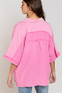 Pink | Button closure shirt