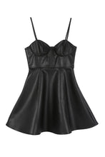 Load image into Gallery viewer, Vegan leather bustier mini dress
