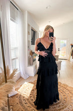 Load image into Gallery viewer, Black | Ruffle maxi dress
