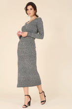 Load image into Gallery viewer, V neck sweater maxi dress
